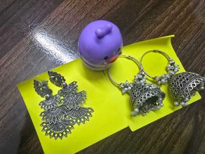 Statement Earrings(with A Cute Purple Lipbalm)