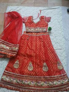 Red Embroidered Lehenga Choli Set
