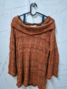 Orange Crochet Top See Through