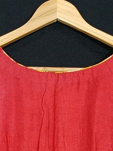Women Red and Multicolour Printed Kurti