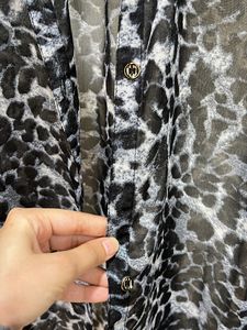 MAYRA- Black Animal Print Sheer Shirt