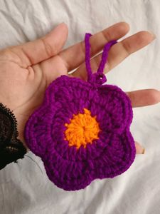 Crochet Flower Pouch Bag Charm