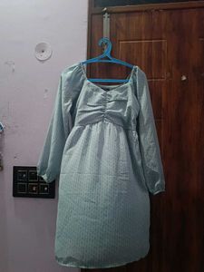 Blue Striped Long Sleeve Dress