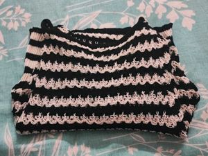Crochet Striped Crop Top