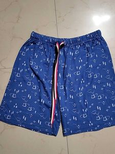 Blue Patterned Shorts