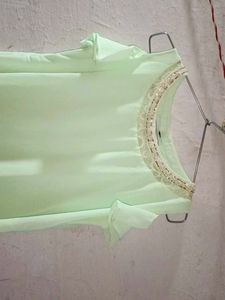 Mint Green Cold Shoulder Top