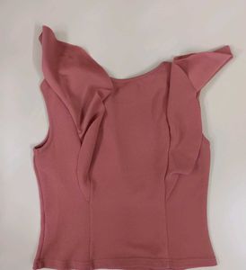 a cute top with ruffle sleeves.