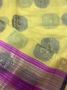 New Mustard Saree Cotton Silk With Blouse