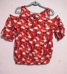 Red Off-shoulder Top