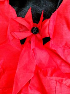 Black&amp;Red Saree With Stitched Blouse,Paticot