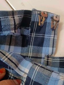 Plaid Mini Dress, Uniform Frock And Shirt