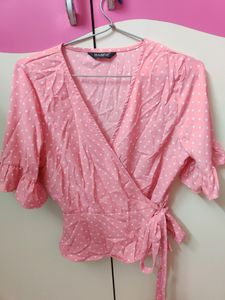 Bell Sleeves Pink Harpa Wrap Top