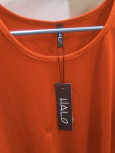 Orange Cold Shoulder Top