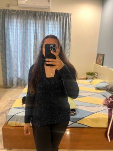 Dark blue Knitted sweater