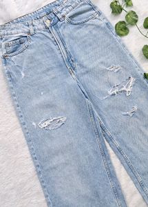 H&amp;M Wide Leg Ripped Jeans