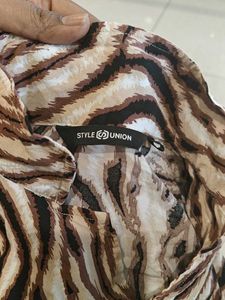 Zebra Print Short Sleeve Shirt