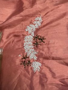 Silk Peach Kurta With Pant