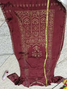 Burgundy W Kurta