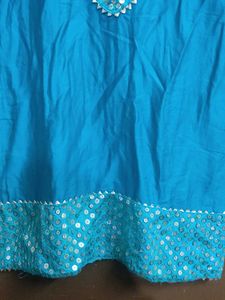 Teal Embellished patiala suit set