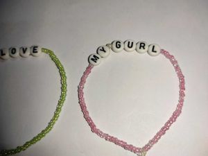 Custom Beaded Word Bracelets - Set of 2