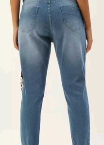 Women Boyfriend Fit Slash Knee
