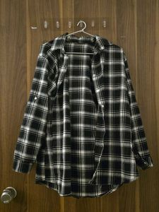 Black And White Checked Shirt/shrug
