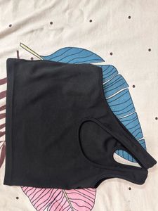 Y2K Black One Shoulder Top