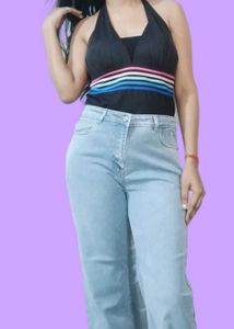 Partywear Black Tie Knot Top