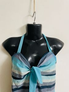 Blue Striped Swimwear