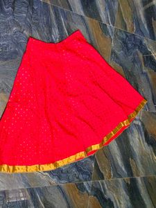 Red & Gold Ethnic Skirt