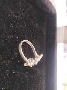 Blue Flower Silver Ring