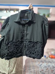 Black Lace Detail Top