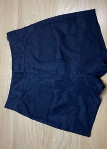 Black preppy polyster shorts