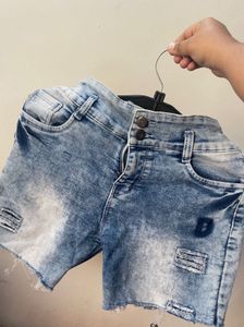 Acid Wash Denim Shorts