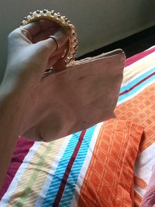 Embroidered Clutch with Bangle Handles