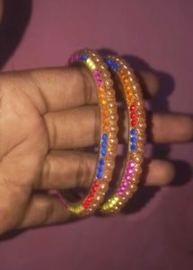 Colorful Beaded Bangles (Set of 2)