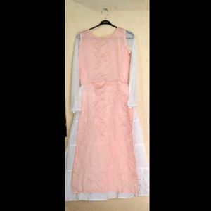 Elegant Pink Embroidered Gown