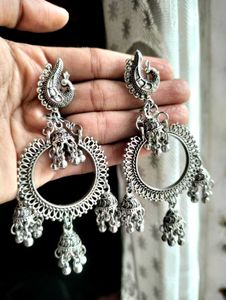 Silver Jhumka Earrings