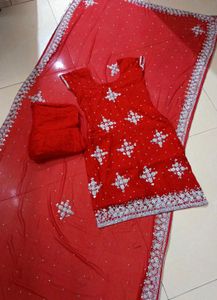 Pearls And Diamond Stone Heavy Dupatta Set