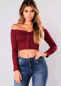 Fashion Nova Wine Colour Top