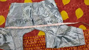 Beautiful Grey Saree With Stitched Blouse.