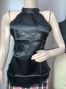 Sleek Black Halter Top