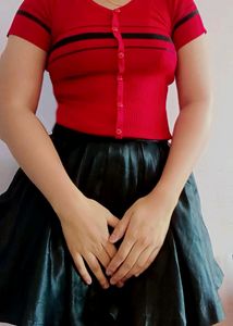 Coord Set, Pleated Skirt And Crop Top