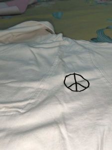 White Peace Sign Tee