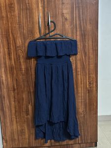 Navy Blue Off-Shoulder Dress
