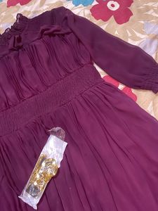 Combo Midi Length Frock With Belt