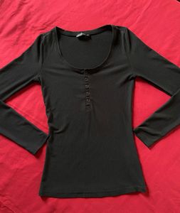 Shein Full Sleeves Black Top