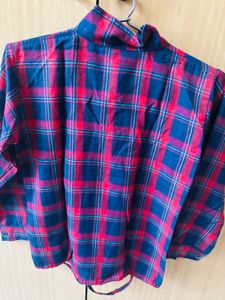 Red & Navy Blue Plaid Flannel