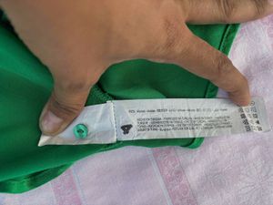 Zara Green Satin Wrap Top