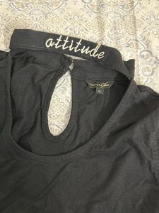 Grey Top With Cute  Orange Bow